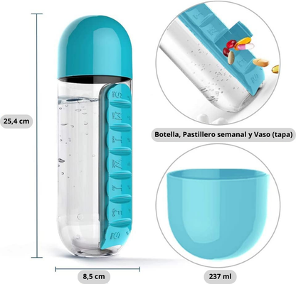 BOTELLA CON PASTILLERO INTEGRADO