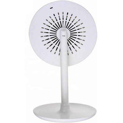 Espejo 360° Maquillaje LED y Ventilador